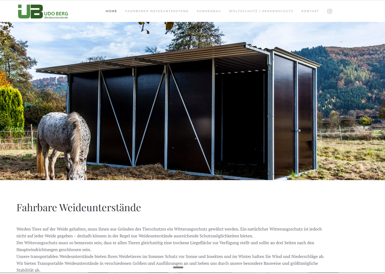 Weideunterstände